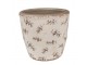 Béžový antik obal na květináč s olivami Olive Fields L - Ø 16*16 cm Clayre & Eef