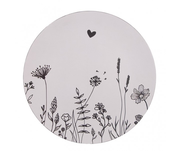 Béžový servírovací talíř s lučními květy Flora And Fauna - Ø 33*1 cm Clayre & Eef