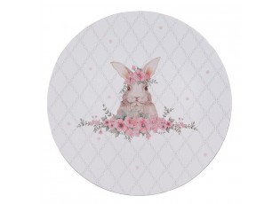 Bílý servírovací talíř s králíčkem Floral Easter Bunny - Ø 33*1 cm