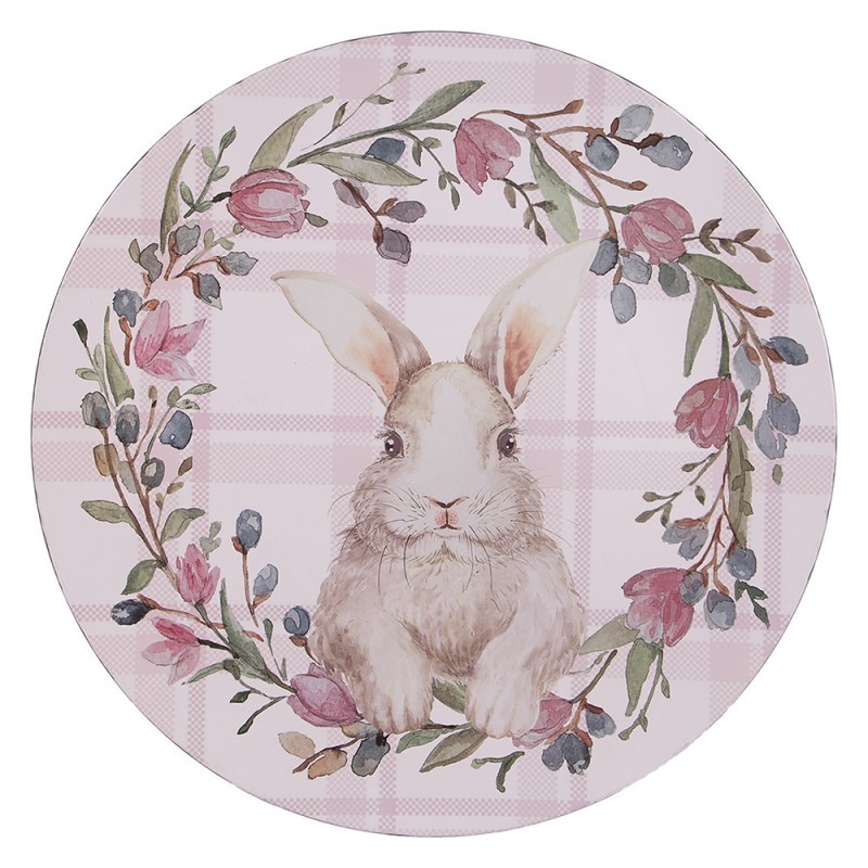 Růžový servírovací talíř s králíčkem Bunny - Ø 33*1 cm