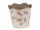 Béžový antik obal na květináč s olivami Olive Fields S - Ø 13*12 cm Clayre & Eef