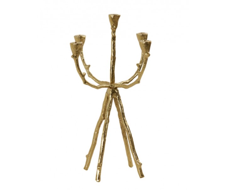 Zlatý antik kovový svícen Ranica gold na 5 svíček - 31*31*48 cm Light & Living