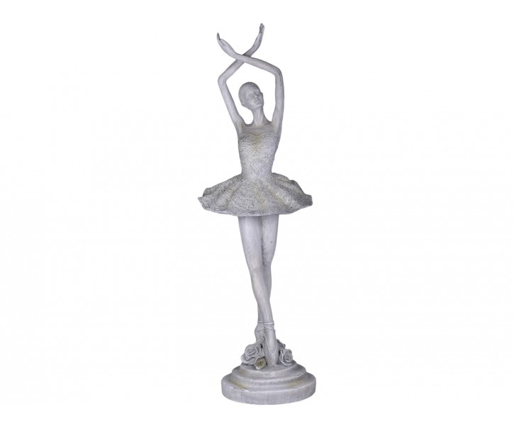 Šedá antik dekorace Ballerina - 25*26*82 cm Chic Antique
