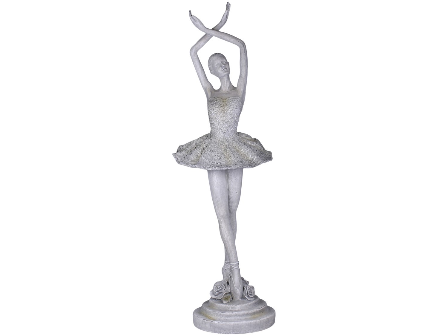 Šedá antik dekorace Ballerina - 25*26*82 cm Chic Antique Šedá antik dekorace Ballerina - 25*26*82 cm Chic Antique
