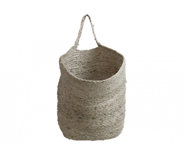 Přírodní jutový koš na zavěšení Billbo - 50*59 cm Chic Antique