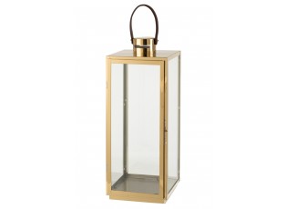 Zlatá kovová lucerna Recin - 22*21*65cm