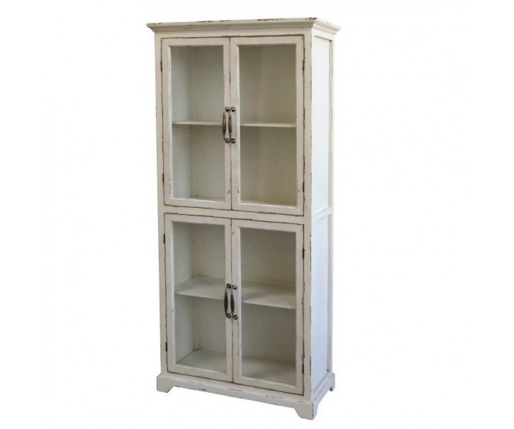 Krémová dřevěná skříň s policemi na Charlie - 73*33*156cm Chic Antique