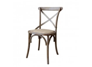 Přírodní dřevěná židle s ratanovým výpletem Old French chair - 45*40*88 cm 