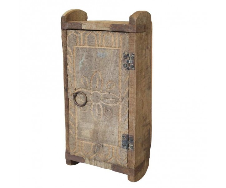 Retro nástěnná dřěvěná skříňka s dvířky Grimaud Brick - 15*9*32 cm Chic Antique