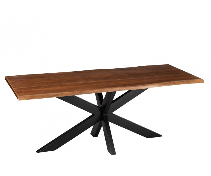 Tmavě hnědý obdélníkový jídelní stůl s deskou z akáciového dřeva Gerard Acacia - 200*90*76 cm J-Line by Jolipa