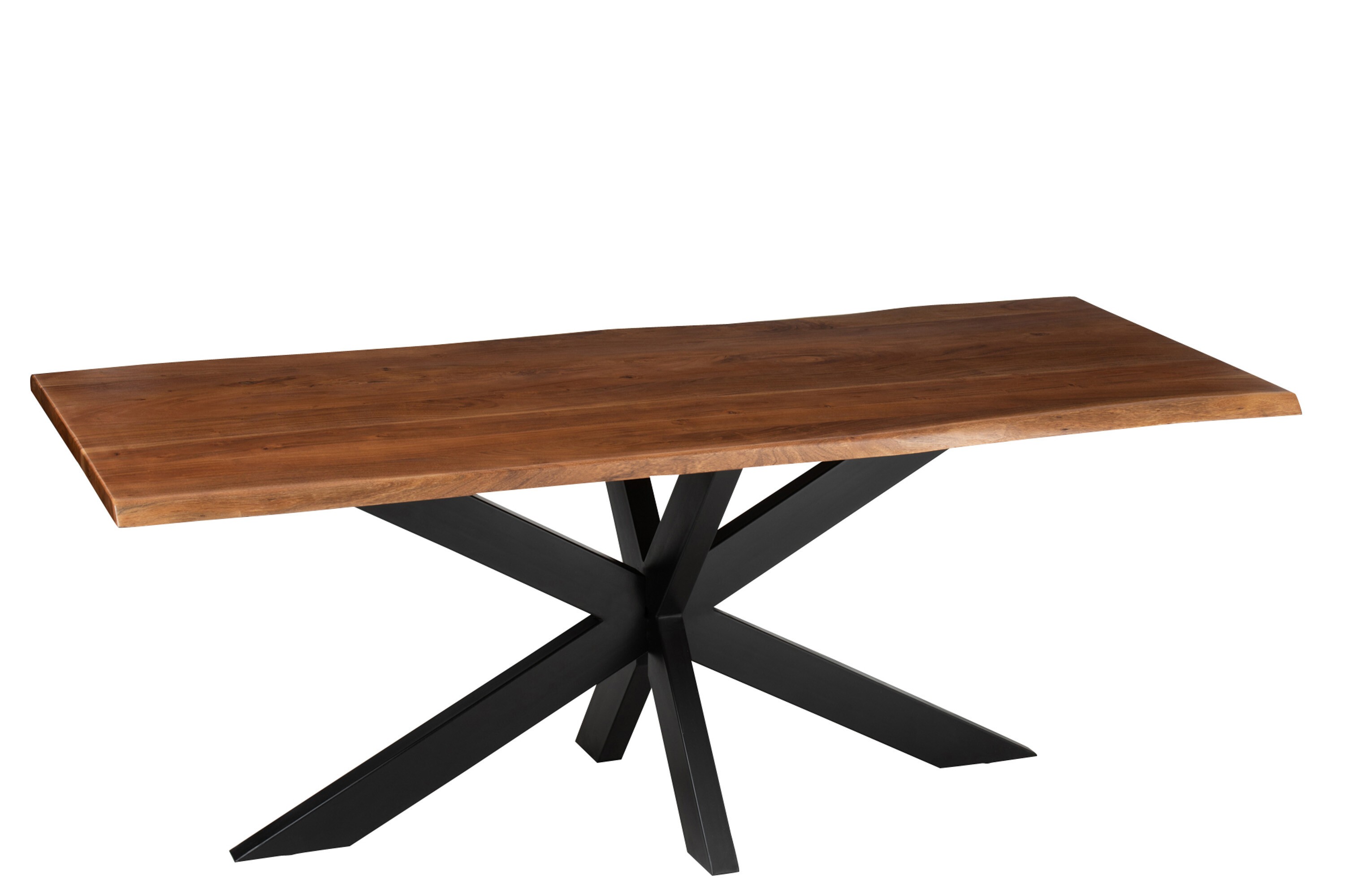 Tmavě hnědý obdélníkový jídelní stůl s deskou z akáciového dřeva Gerard Acacia - 200*90*76 cm