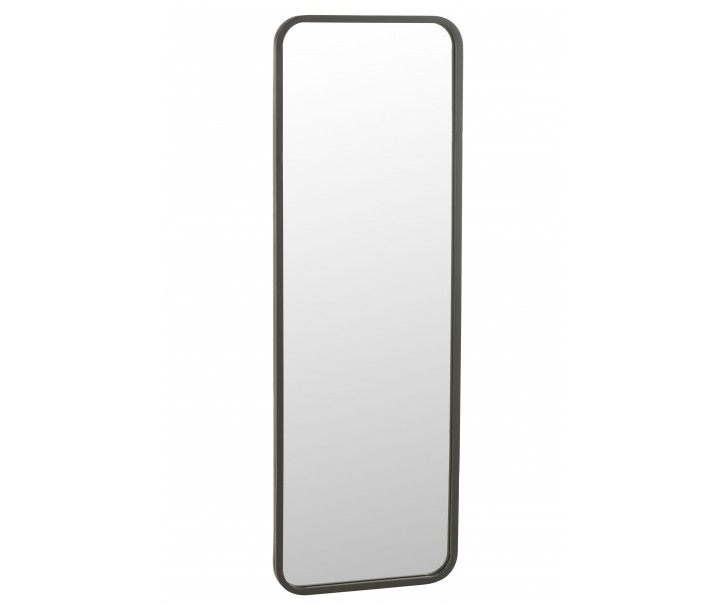 Černé antik nástěnné zrcadlo v kovovém rámu Matt Black - 120*3*40 cm J-Line by Jolipa