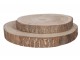 Přírodní hnědá dřevěná podložka/ plát stromu Paulownia S - Ø 25*3 cm J-Line by Jolipa