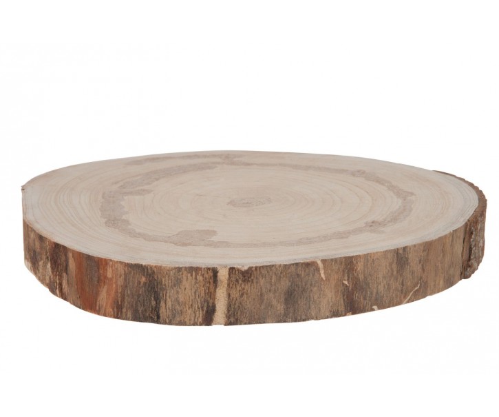 Přírodní hnědá dřevěná podložka/ plát stromu Paulownia L - Ø 35*4 cm J-Line by Jolipa