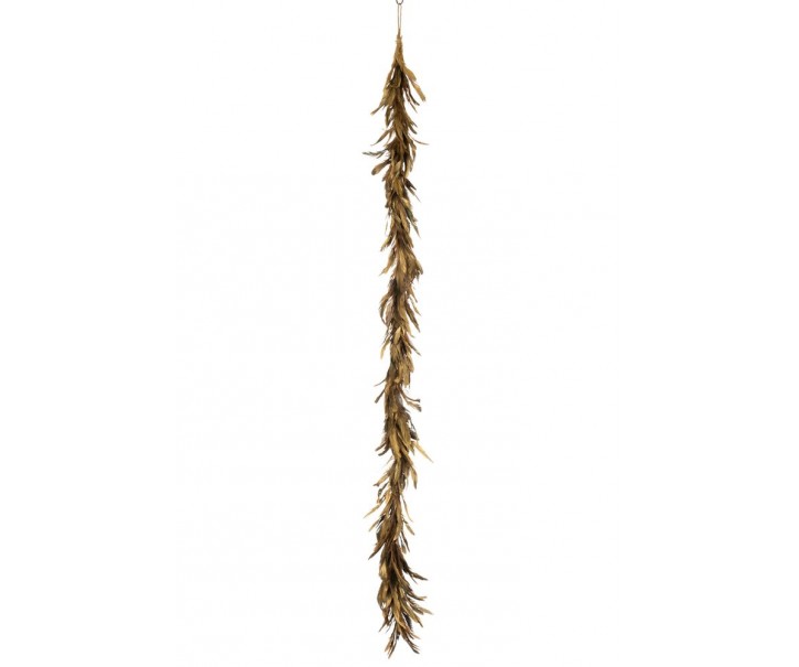 Dekorace girlanda ze zlatých peříček Goddy - 15*150 cm J-Line by Jolipa