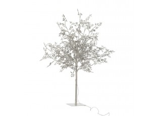 Dekorace stříbrný svítící stromeček Tree leaves silver M - Ø 60*100 cm