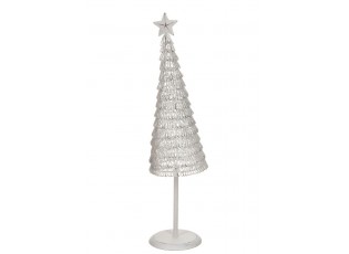 Dekorace bílý antik drátěný vánoční stromeček Tree - Ø 10*40 cm