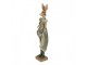 Zelená dekorace zaječí dáma s kabelkou - 11*8*33 cm Clayre & Eef