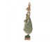 Zelená dekorace zaječí dáma s kabelkou - 11*8*33 cm Clayre & Eef