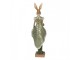 Zelená dekorace zaječí dáma s kabelkou - 11*8*33 cm Clayre & Eef