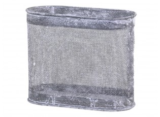 Zinkový antik drátěný košík Oval Basket - 19*9*16 cm