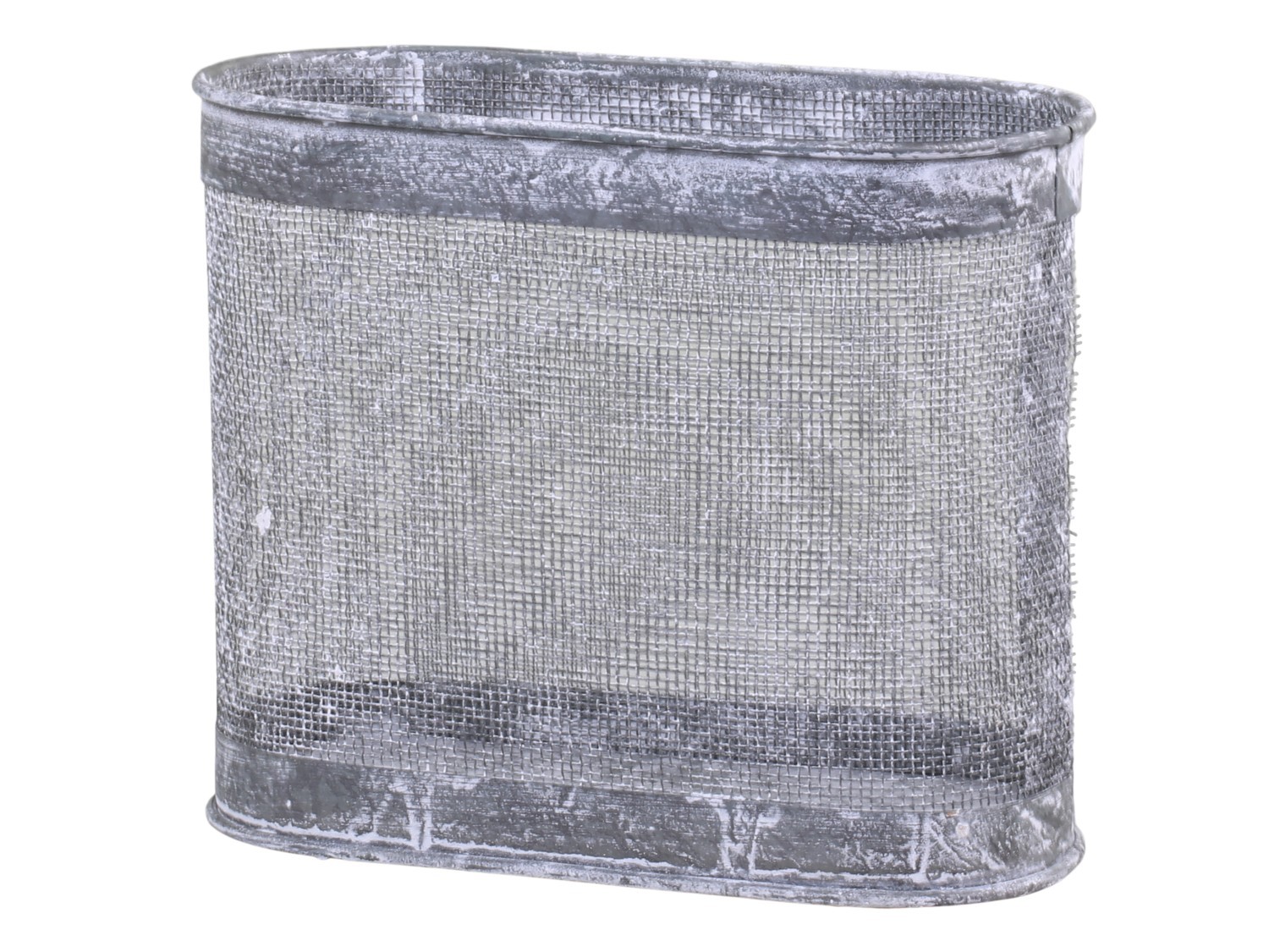 Zinkový antik drátěný košík Oval Basket - 19*9*16 cm Chic Antique Zinkový antik drátěný košík Oval Basket - 19*9*16 cm Chic Antique