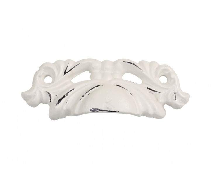 Krémová antik litinová úchytka - 10*2*3,5 cm Chic Antique