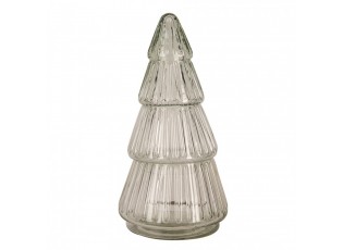 Transparentní skleněná dóza ve tvaru stromku - Ø 11*21 cm