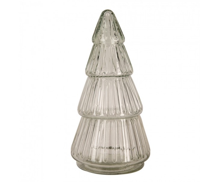Transparentní skleněná dóza ve tvaru stromku - Ø 11*21 cm Clayre & Eef