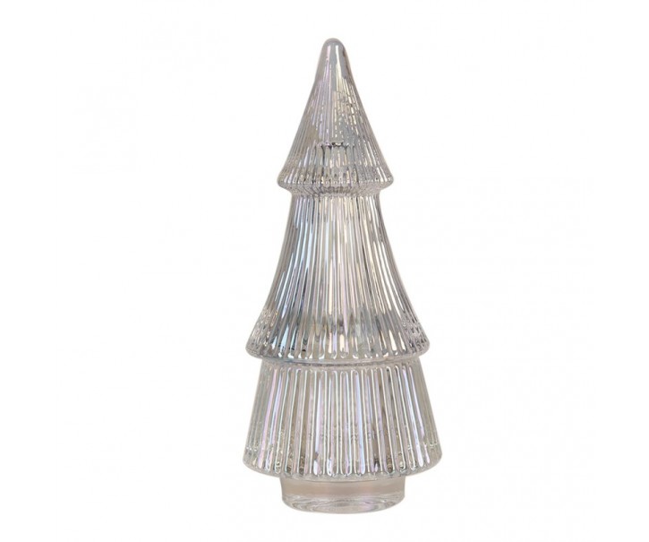 Transparentní skleněná dóza ve tvaru stromku - Ø 7*16 cm Clayre & Eef