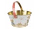 Plechový dekorativní velikonoční kyblík s králíčky Happy Easter - Ø 19*10 cm Clayre & Eef