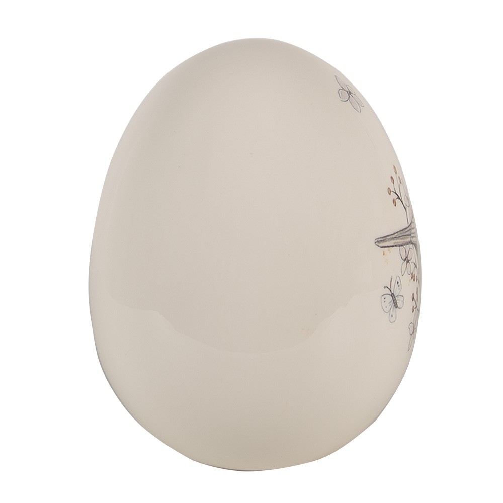 Dekorace keramické vajíčko s ptáčkem - Ø 13*16 cm Clayre & Eef Dekorace keramické vajíčko s ptáčkem - Ø 13*16 cm Clayre & Eef