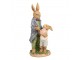 Dekorace králičí taťka s králíčkem a vajíčkem - 9*9*21 cm Clayre & Eef