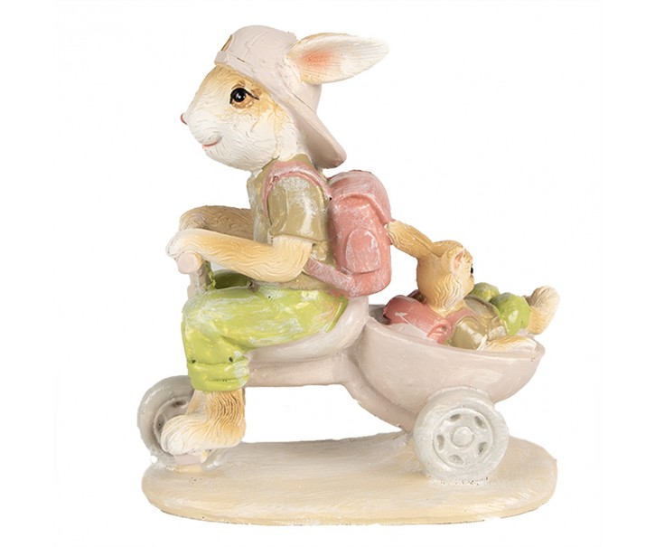 Dekorace socha králíci na koloběžce - 11*6*12 cm Clayre & Eef