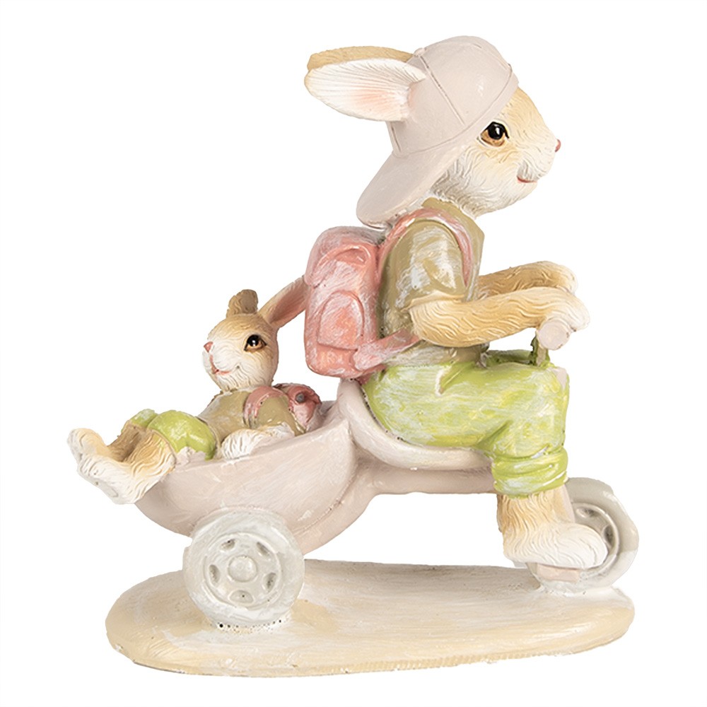 Dekorace socha králíci na koloběžce - 11*6*12 cm Clayre & Eef Dekorace socha králíci na koloběžce - 11*6*12 cm Clayre & Eef