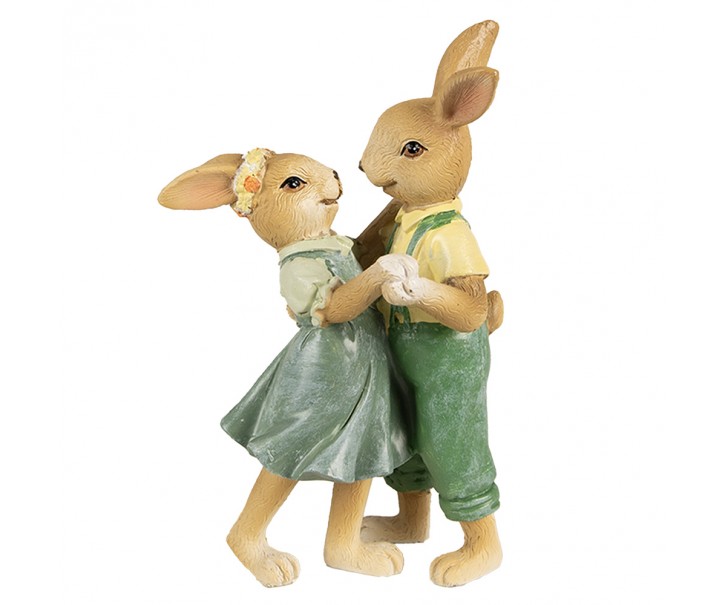 Dekorace tančící králíčí pár - 9*7*15 cm Clayre & Eef