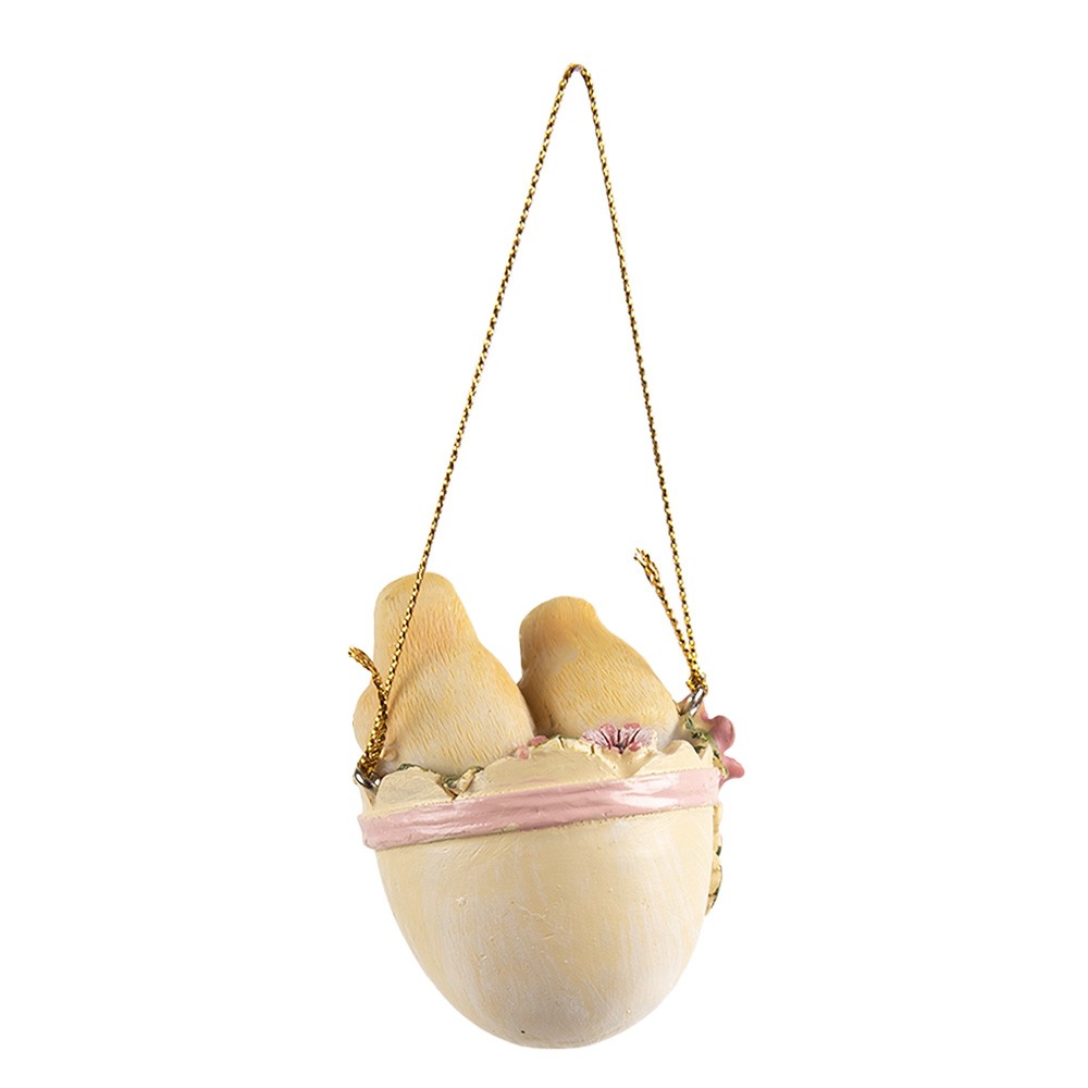 Závěsná dekorace kuřátka ve vajíčku - 5*5*7 cm Clayre & Eef Závěsná dekorace kuřátka ve vajíčku - 5*5*7 cm Clayre & Eef