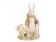 Dekorace béžový králíček s ptáčkem - 11*8*15 cm Clayre & Eef