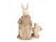 Dekorace béžový králíček s ptáčkem - 11*8*15 cm Clayre & Eef