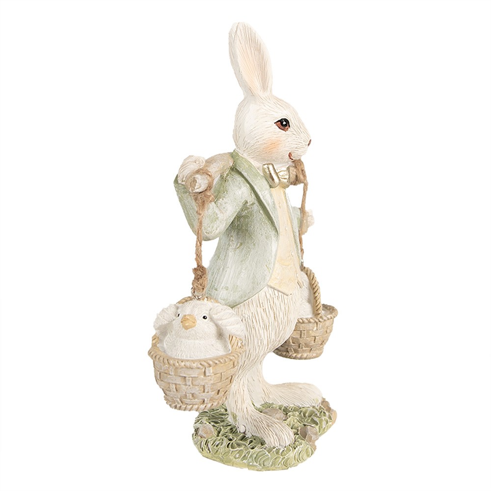 Dekorace králíček s ptáčky - 12*7*17 cm Clayre & Eef Dekorace králíček s ptáčky - 12*7*17 cm Clayre & Eef