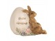 Dekorace socha králík s vajíčkem Easter Greetings - 12*7*9 cm Clayre & Eef