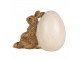 Dekorace socha králík s vajíčkem Easter Greetings - 12*7*9 cm Clayre & Eef