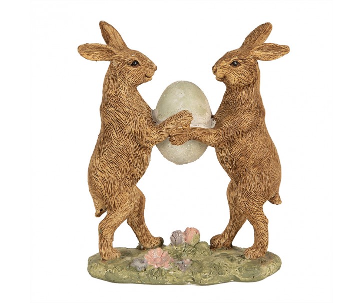 Dekorace králíčci držící vajíčko - 11*5*13 cm Clayre & Eef