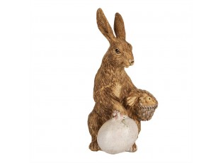 Dekorace socha králík s vajíčkem a kuřátky - 9*7*14 cm