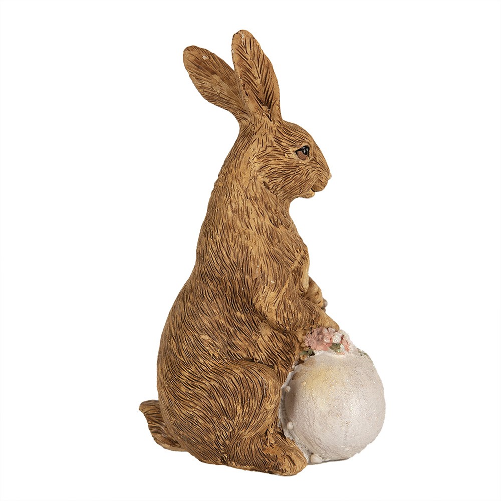 Dekorace socha králík s vajíčkem a kuřátky - 9*7*14 cm Clayre & Eef Dekorace socha králík s vajíčkem a kuřátky - 9*7*14 cm Clayre & Eef