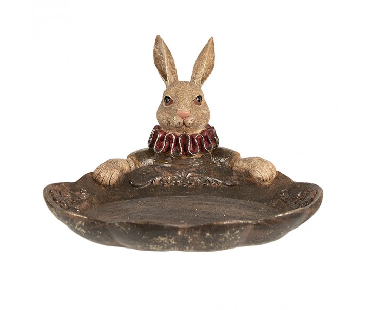 Dekorace králík s miskou - 21*21*15 cm Clayre & Eef