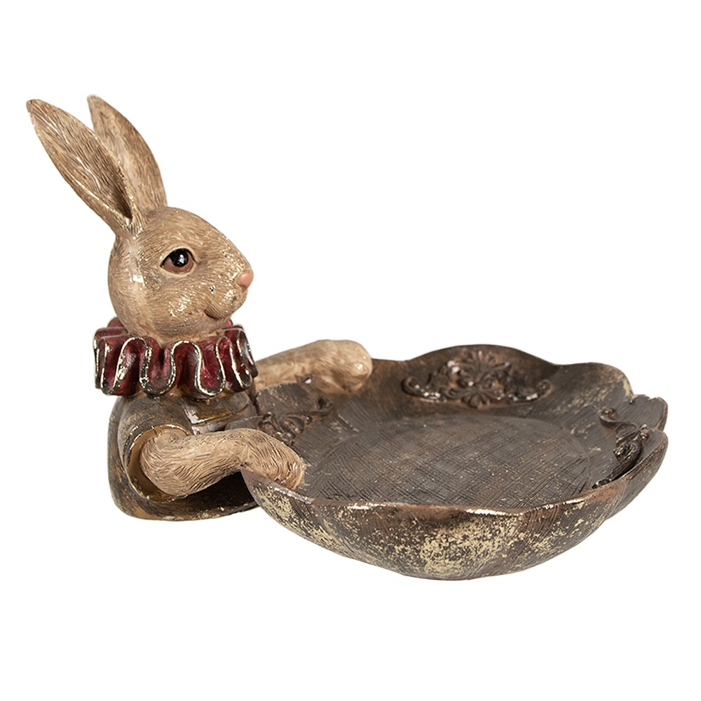 Dekorace králík s miskou - 21*21*15 cm Clayre & Eef Dekorace králík s miskou - 21*21*15 cm Clayre & Eef