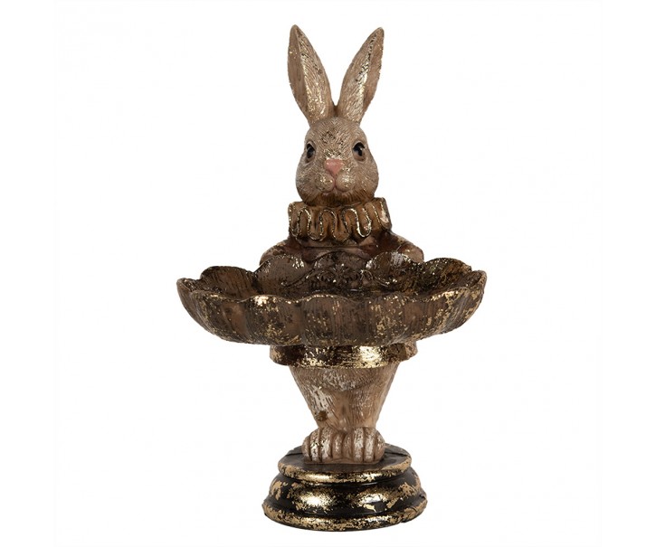 Dekorace králík s miskou - 11*9*15 cm Clayre & Eef