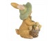 Dekorace velikonoční králíček s košíčkem - 8*6*11 cm Clayre & Eef