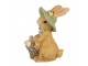 Dekorace velikonoční králíček s košíčkem - 8*6*11 cm Clayre & Eef